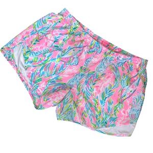 Lilly Pulitzer Luxletic Shorts Women's M‎ Unicorn of the Sea Print Ocean Trail